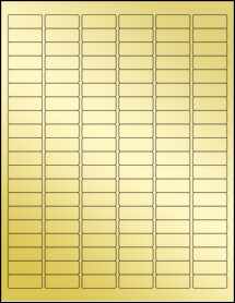 Sheet of 1.25" x 0.5" Gold Foil Laser labels