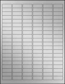 Sheet of 1.25" x 0.5" Weatherproof Silver Polyester Laser labels