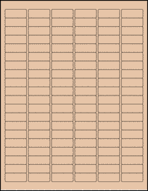 Sheet of 1.25" x 0.5" Light Tan labels