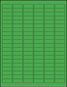 Sheet of 1.25" x 0.5" True Green labels