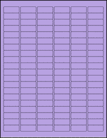 Sheet of 1.25" x 0.5" True Purple labels