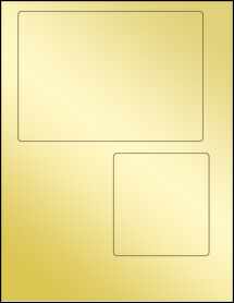Sheet of 6.78" x 4.75" Gold Foil Inkjet labels
