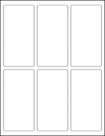 Sheet of 2.5" x 5"  labels