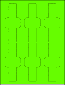 Sheet of 2.112" x 5" Fluorescent Green labels