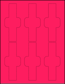 Sheet of 2.112" x 5" Fluorescent Pink labels