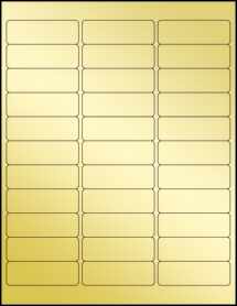 Sheet of 2.625" x 0.875" Gold Foil Inkjet labels