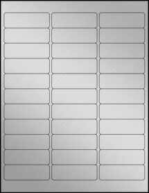 Sheet of 2.625" x 0.875" Weatherproof Silver Polyester Laser labels