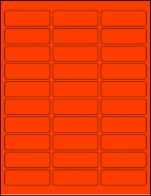 Sheet of 2.569" x 0.875" Fluorescent Red labels