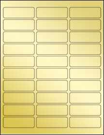Sheet of 2.569" x 0.875" Gold Foil Inkjet labels