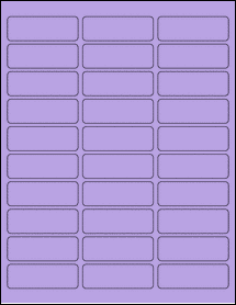 Sheet of 2.569" x 0.875" True Purple labels