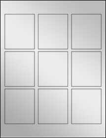 Sheet of 2.4" x 2.8" Silver Foil Laser labels