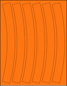 Sheet of 1.63" x 10.39" Fluorescent Orange labels