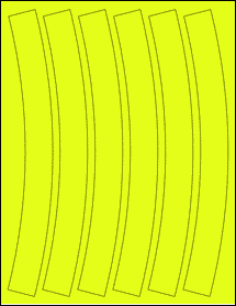 Sheet of 1.63" x 10.39" Fluorescent Yellow labels