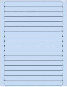 Sheet of 7.5" x 0.625" Pastel Blue labels