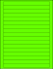 Sheet of 7.5" x 0.625" Fluorescent Green labels