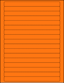 Sheet of 7.5" x 0.625" Fluorescent Orange labels