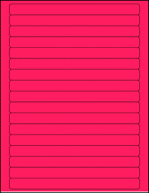 Sheet of 7.5" x 0.625" Fluorescent Pink labels