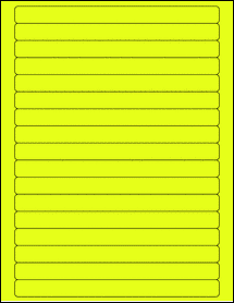 Sheet of 7.5" x 0.625" Fluorescent Yellow labels