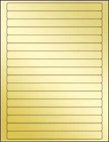 Sheet of 7.5" x 0.625" Gold Foil Inkjet labels