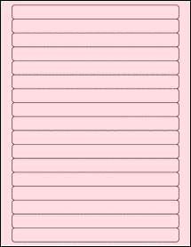 Sheet of 7.5" x 0.625" Pastel Pink labels