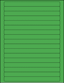 Sheet of 7.5" x 0.625" True Green labels