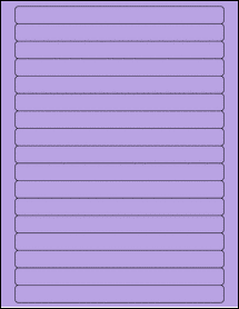 Sheet of 7.5" x 0.625" True Purple labels