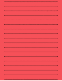 Sheet of 7.5" x 0.625" True Red labels