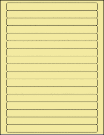 Sheet of 7.5" x 0.625" Pastel Yellow labels