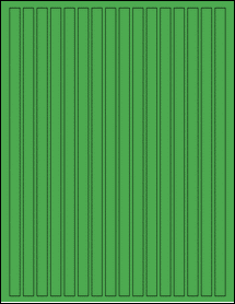 Sheet of 0.375" x 10.5" True Green labels