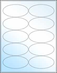 Sheet of 3.9375" x 1.9375" Oval White Gloss Laser labels