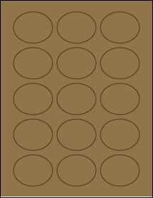 Sheet of 2.1875" x 1.75" Brown Kraft labels