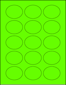 Sheet of 2.1875" x 1.75" Fluorescent Green labels