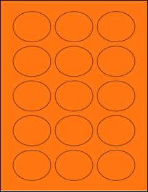 Sheet of 2.1875" x 1.75" Fluorescent Orange labels