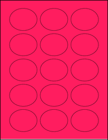 Sheet of 2.1875" x 1.75" Fluorescent Pink labels