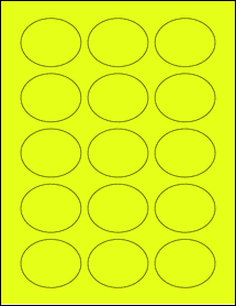 Sheet of 2.1875" x 1.75" Fluorescent Yellow labels