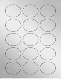 Sheet of 2.1875" x 1.75" Silver Foil Inkjet labels