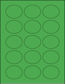 Sheet of 2.1875" x 1.75" True Green labels