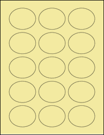 Sheet of 2.1875" x 1.75" Pastel Yellow labels