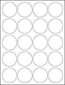 Sheet of 1.9375" Circle  labels