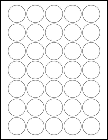Sheet of 1.385" Circle  labels
