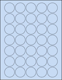 Sheet of 1.385" Circle Pastel Blue labels