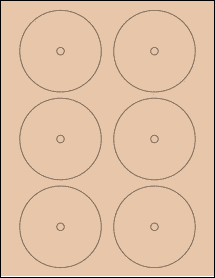 Sheet of 3.25" x 3.25" Light Tan labels