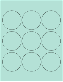 Sheet of 2.57" Circle Pastel Green labels