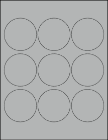 Sheet of 2.57" Circle True Gray labels