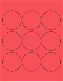 Sheet of 2.57" Circle True Red labels