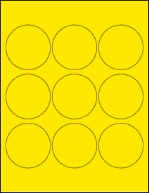 Sheet of 2.57" Circle True Yellow labels