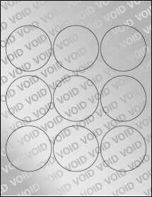 Sheet of 2.57" Circle Void Silver Polyester labels
