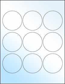 Sheet of 2.57" Circle White Gloss Laser labels