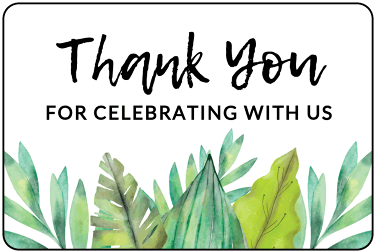 3" x 2" Thank You For Celebrating With Us Labels - Pre-Printed Wine Labels - RC - 10 Labels/Sheet