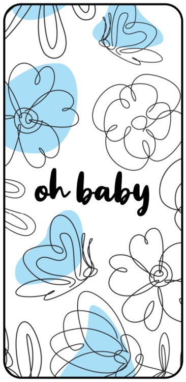 1.3125" x 2.75" Oh Baby Mini Candy Bar Labels (Blue) - Pre-Printed Baby Shower Labels - RC - 15 Labels/Sheet